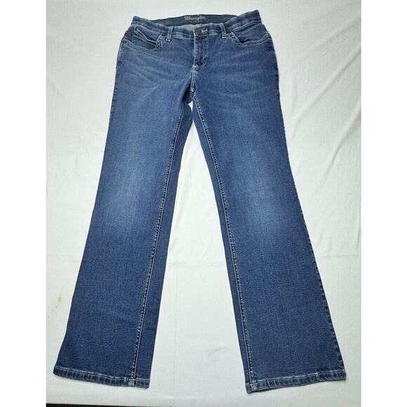 Wrangler Denim - Wrangler Q-Baby Women's Straight Leg Blue Denim Jeans - Size 11 (32x30)